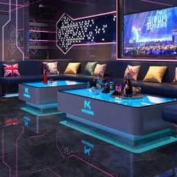 KTV coffee table luminous table card seat box stainless steel tempered glass light luxury special bar counter