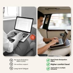 Multifunctional Portable Small Table Board Lap Computer Desk Tablet Computer Bed Desk with Handle Free Stopper Lap Desk Gaming