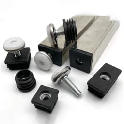 1-100Pcs M8 Adjustable Furniture Feet And Square/Round Tube Plug With Nuts Black Sofa Chair Table Leveler Legs For Furniture