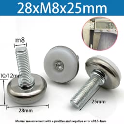 1-100Pcs M8 Adjustable Furniture Feet And Square/Round Tube Plug With Nuts Black Sofa Chair Table Leveler Legs For Furniture
