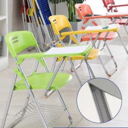 Folding Chair with Table Board, Conference Stool, Teaching and Training with Writing Board, Plastic Steel Frame Integrated