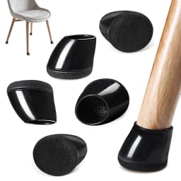 8PCS Chair Leg Floor Protectors Silicone Round with Felt Pads for 15-25° Slanted Legs Anti-Scratch Floor Protectors Hardwood