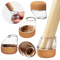 8PCS Chair Leg Floor Protectors Silicone Round with Felt Pads for 15-25° Slanted Legs Anti-Scratch Floor Protectors Hardwood