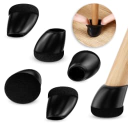 8PCS Chair Leg Floor Protectors Silicone Round with Felt Pads for 15-25° Slanted Legs Anti-Scratch Floor Protectors Hardwood