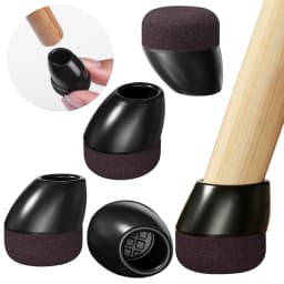 8PCS Chair Leg Floor Protectors Silicone Round with Felt Pads for 15-25° Slanted Legs Anti-Scratch Floor Protectors Hardwood