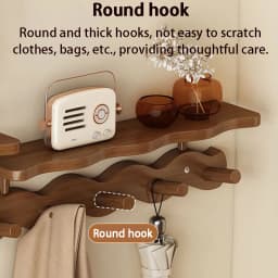Entryway Wall Mounted Coat Rack Multi-Functional Hooks Organizer with Shelf for Hanging Clothes, Scarves Bags Keys
