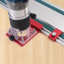 Aluminum Router Guide Rail Adapter with Limiter Rail Stop for Fixed Base Trim Routers, Compatible Most Router