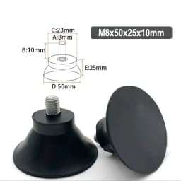 4Pcs Rubber Adjustable Feet Pad With Screw M8 M10 M12 Table Chair Balck Leveling Foot Pad Furniture Leg Anti-shock Protections