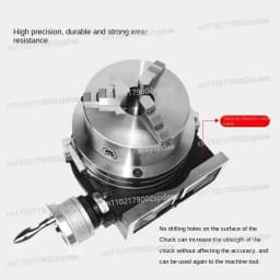 4 Inches Rotary Table Milling Indexing Head Universal Indexing Plate with Three-Jaw Chuck for Vertical And Horizontal Milling
