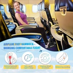 Portable Adjustable Leg Hammock with Comfortable Foot Support for Airplane Office and Car Travel Outdoor Furniture Use
