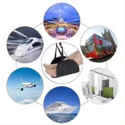 Portable Adjustable Leg Hammock with Comfortable Foot Support for Airplane Office and Car Travel Outdoor Furniture Use
