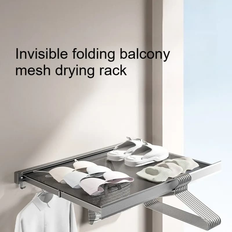 Foldable Balcony Shoe Drying Sock Drying Clothes Drying Rack Window Railing Telescopic Invisible Non Perforated Drying Net