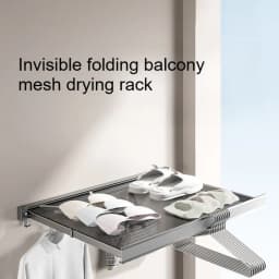 Foldable Balcony Shoe Drying Sock Drying Clothes Drying Rack Window Railing Telescopic Invisible Non Perforated Drying Net