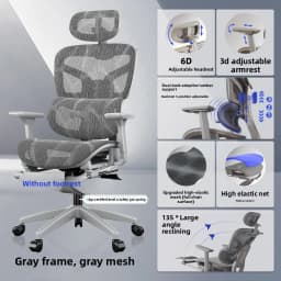 UVR Gaming Computer Chair Sedentary Comfort Breathable Mesh Staff Chair Ergonomic Design Armrests Backrest Stool Office Chair