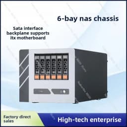 6-Bay NAS Storage Server for Home Use, Hot Swappable Desktop Enclosure with Data Backup and Media Sharing