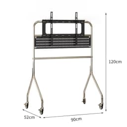 Home Simple Mobile TV Stand Stainless Steel Multifunctional Rolling Cart with Storage for Living Room Bedroom Office Small Space