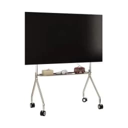 Home Simple Mobile TV Stand Stainless Steel Multifunctional Rolling Cart with Storage for Living Room Bedroom Office Small Space