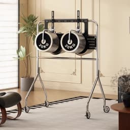 Home Simple Mobile TV Stand Stainless Steel Multifunctional Rolling Cart with Storage for Living Room Bedroom Office Small Space