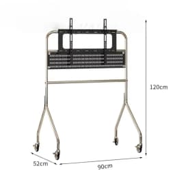 Home Simple Mobile TV Stand Stainless Steel Multifunctional Rolling Cart with Storage for Living Room Bedroom Office Small Space