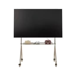 Home Simple Mobile TV Stand Stainless Steel Multifunctional Rolling Cart with Storage for Living Room Bedroom Office Small Space