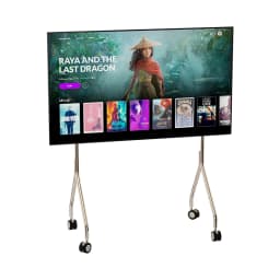 Home Simple Mobile TV Stand Stainless Steel Multifunctional Rolling Cart with Storage for Living Room Bedroom Office Small Space