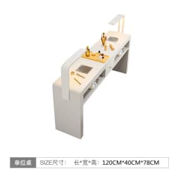 Cream French Nail Table With Lamp Glamour Design European Nail Table Storage Simple Mesa De Manicurista Beauty Salon Furniture