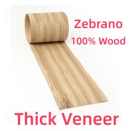 Thick Cut Natural African Zebrano Straight Grain Wood Veneer For Guitar Piano Marquetry Decorative Projects ( Zebrawood )