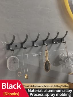 Wall-mounted and Door-Back Hanging Hooks, No-Drill, Strong Load Capacity for Entryway, Clothing & Hat Hooks