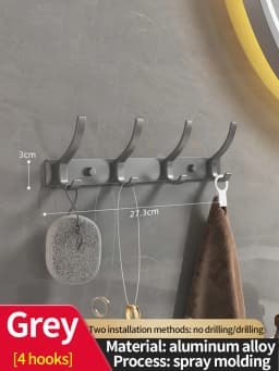 Wall-mounted and Door-Back Hanging Hooks, No-Drill, Strong Load Capacity for Entryway, Clothing & Hat Hooks