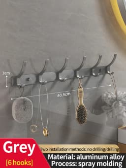 Wall-mounted and Door-Back Hanging Hooks, No-Drill, Strong Load Capacity for Entryway, Clothing & Hat Hooks