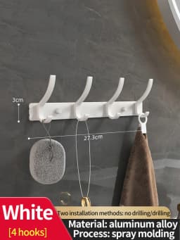 Wall-mounted and Door-Back Hanging Hooks, No-Drill, Strong Load Capacity for Entryway, Clothing & Hat Hooks