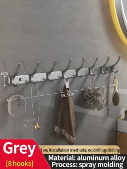 Wall-mounted and Door-Back Hanging Hooks, No-Drill, Strong Load Capacity for Entryway, Clothing & Hat Hooks