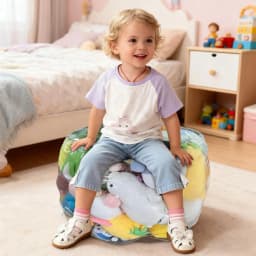 Clear Animal Storage Chair Plush Bean Bag Seat with Waterproof Cover for Kids Bedroom Playroom Nursery Home Decor