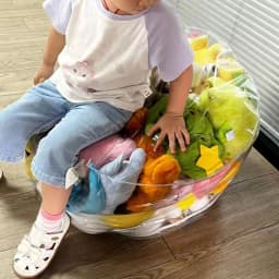 Clear Animal Storage Chair Plush Bean Bag Seat with Waterproof Cover for Kids Bedroom Playroom Nursery Home Decor