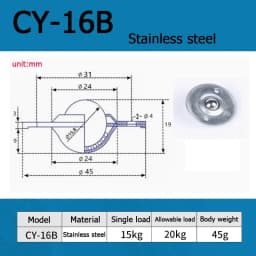 1-10pcsCY-12/16/19/22/25/30B Flying Saucer Universal Ball Bearing Bull Eye Wheel Stainless Steel Nylon Ball Universal Ball Ball