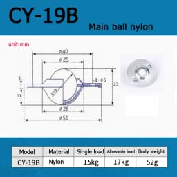 1-10pcsCY-12/16/19/22/25/30B Flying Saucer Universal Ball Bearing Bull Eye Wheel Stainless Steel Nylon Ball Universal Ball Ball