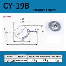 1-10pcsCY-12/16/19/22/25/30B Flying Saucer Universal Ball Bearing Bull Eye Wheel Stainless Steel Nylon Ball Universal Ball Ball