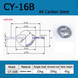 1-10pcsCY-12/16/19/22/25/30B Flying Saucer Universal Ball Bearing Bull Eye Wheel Stainless Steel Nylon Ball Universal Ball Ball