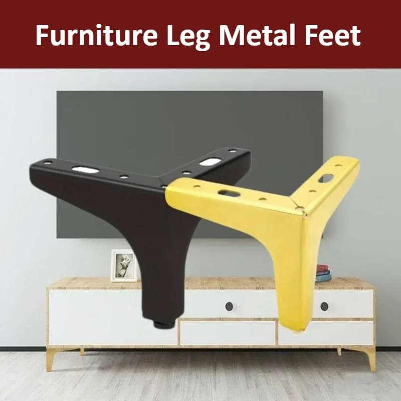 10cm 4-piece modern metal furniture legs - triangular legs for cabinets, sofas, and tables, polished DIY replacement parts