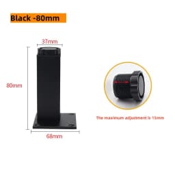 Home Square Adjustable Alloy Furniture Feet 4Pcs, Support Legs for Coffee Table Cabinet Chair Sofa Bed, Household Hardware Acces