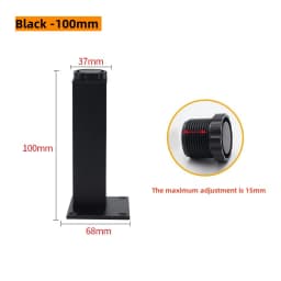 Home Square Adjustable Alloy Furniture Feet 4Pcs, Support Legs for Coffee Table Cabinet Chair Sofa Bed, Household Hardware Acces