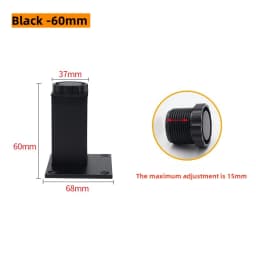 Home Square Adjustable Alloy Furniture Feet 4Pcs, Support Legs for Coffee Table Cabinet Chair Sofa Bed, Household Hardware Acces
