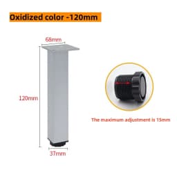 Home Square Adjustable Alloy Furniture Feet 4Pcs, Support Legs for Coffee Table Cabinet Chair Sofa Bed, Household Hardware Acces