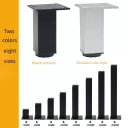 Home Square Adjustable Alloy Furniture Feet 4Pcs, Support Legs for Coffee Table Cabinet Chair Sofa Bed, Household Hardware Acces