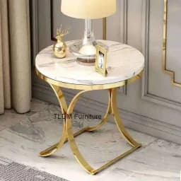 Light Sofa Table Italian Rock Luxury Living Room Plate Storage Table Coffee Coffee Balcony Round Table Side Tables