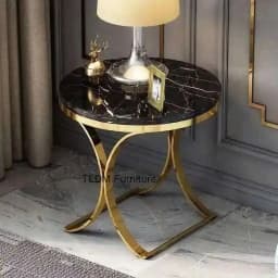Light Sofa Table Italian Rock Luxury Living Room Plate Storage Table Coffee Coffee Balcony Round Table Side Tables