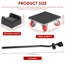 5/7 Pcs Furniture Mover Tool Set Heavy Stuffs Moving Roller with 360° Rotating Wheels Professional Moving Tools for Moving Sofa