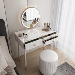 Modern Trendy Vanity Table Elegant Minimalist Ornate Compact Vanity Table Aesthetic With Storage Meuble De Chambre Furniture