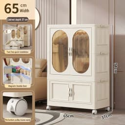 Foldable Baby Closet Plastic Infant Wardrobe Children's Clothing Storage Cabinet for Home Bedroom No Installation Needed