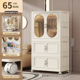 Foldable Baby Closet Plastic Infant Wardrobe Children's Clothing Storage Cabinet for Home Bedroom No Installation Needed
